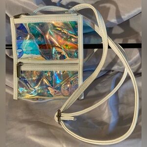 Unicorn Rainbow See Through Adjustable Cross Body Strap With White Piping